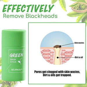 Juxek™ Green Tea Clay Mask Stick For Oil Control, Blackhead Reduction, and Pore Minimization