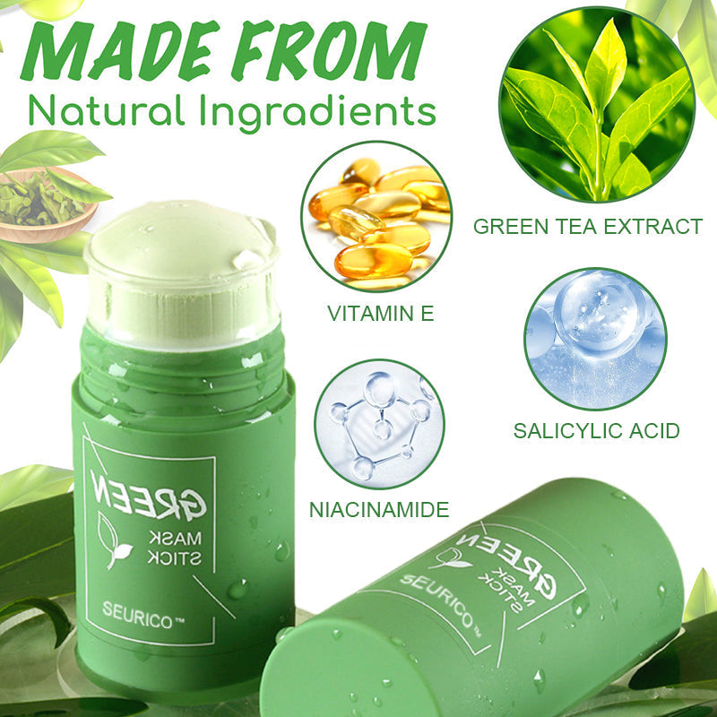 Juxek™ Green Tea Clay Mask Stick For Oil Control, Blackhead Reduction, and Pore Minimization