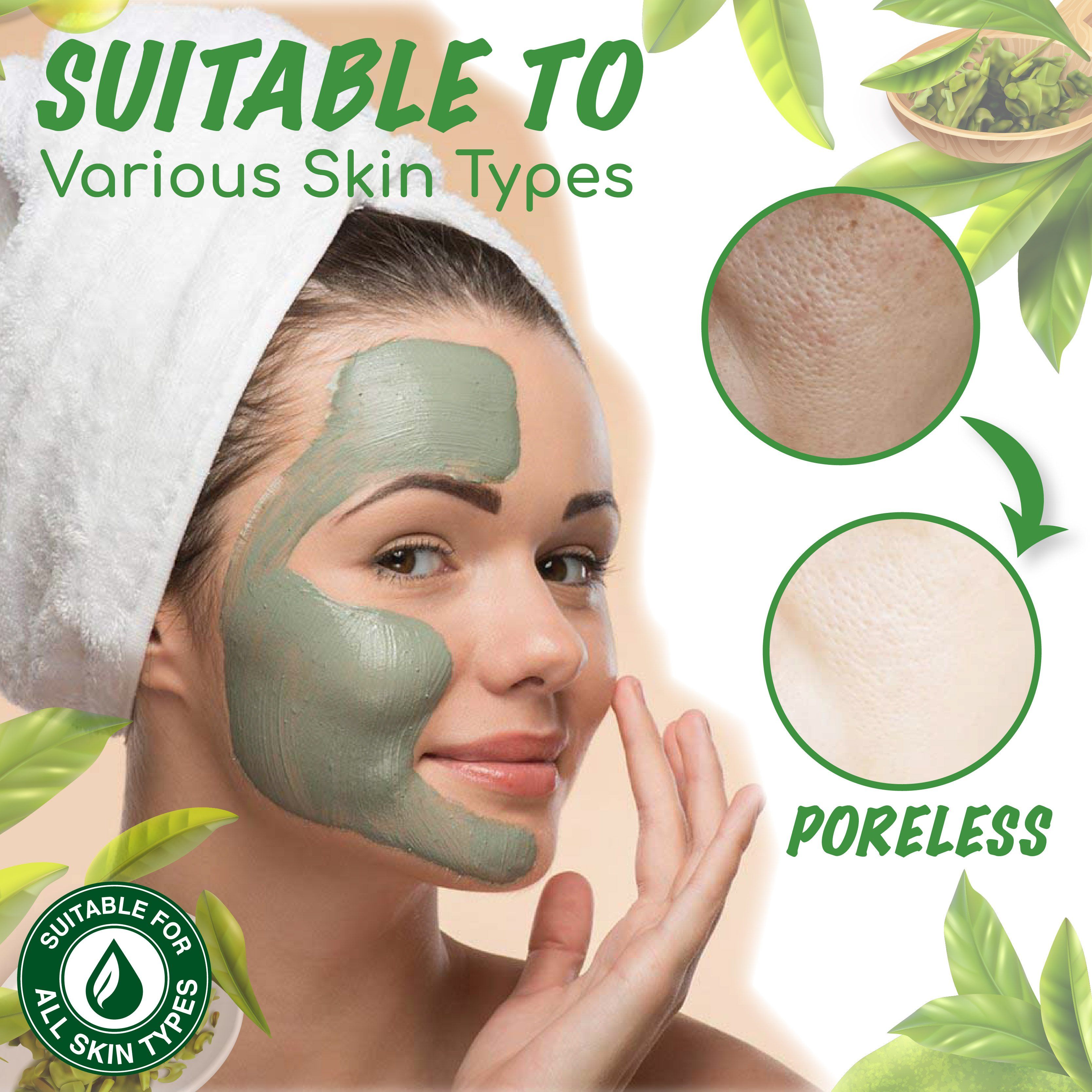 Juxek™ Green Tea Clay Mask Stick For Oil Control, Blackhead Reduction, and Pore Minimization